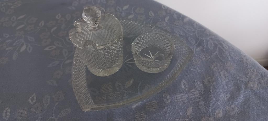 Glas Mosterd en Zoutvaatje Set, Ophalen of Verzenden