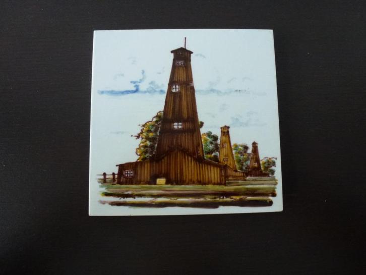 Oude tegel zoutboortorens Hengelo. Gemerkt Harlingen Holland, Antiek en Kunst, Antiek | Wandborden en Tegels, Ophalen of Verzenden