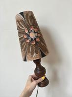 Vintage jaren 60/70 lampje met bloempatroon, 35x15cm. Retro, Hout, Gebruikt, Verzenden, Minder dan 50 cm