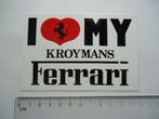 sticker oud FERRARI DEALER Kroymans retro auto 308 f40 f80, Verzenden, Zo goed als nieuw, Bedrijf of Vereniging