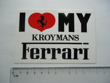 sticker oud FERRARI DEALER Kroymans retro auto 308 f40 f80 beschikbaar voor biedingen