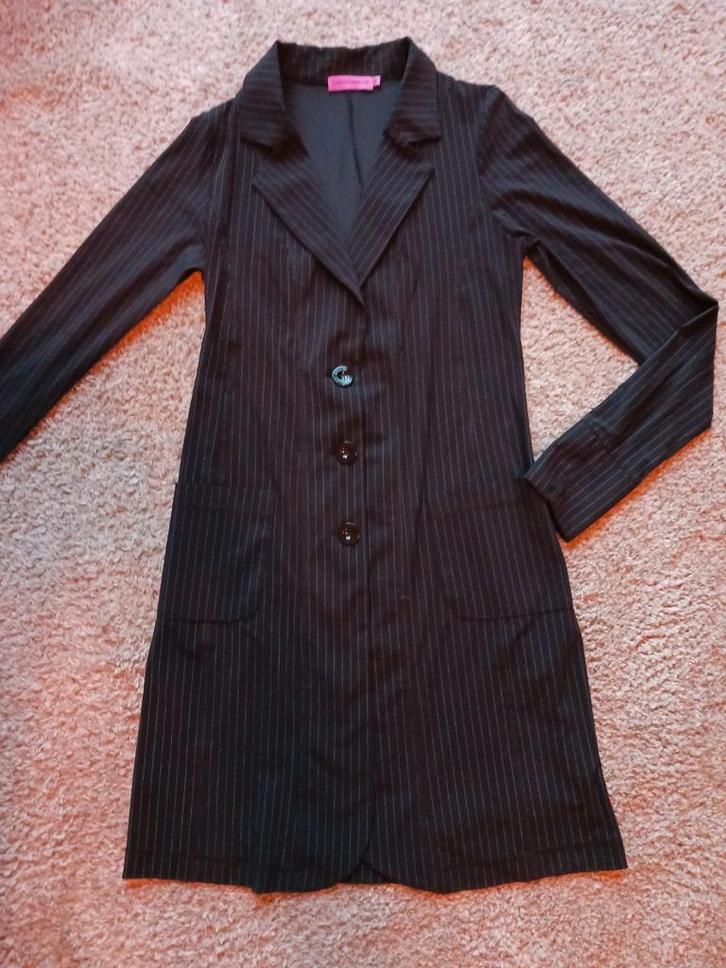 Studio Anneloes Colbert Zwart Krijtstreep - Maat S, Kleding | Dames, Jurken, Zo goed als nieuw, Maat 36 (S), Zwart, Verzenden