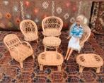 Diverse vintage Barbie wicker furniture, Ophalen of Verzenden, Zo goed als nieuw, Poppenhuis