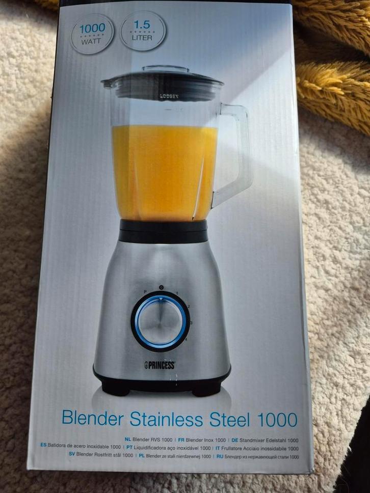 Princess blender stainless steel 1000 NIEUW, Witgoed en Apparatuur, Blenders, Nieuw, Blender, Ophalen of Verzenden