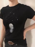 Zwart shirt met opdruk, Ophalen of Verzenden, Zo goed als nieuw, Zwart, Korte mouw