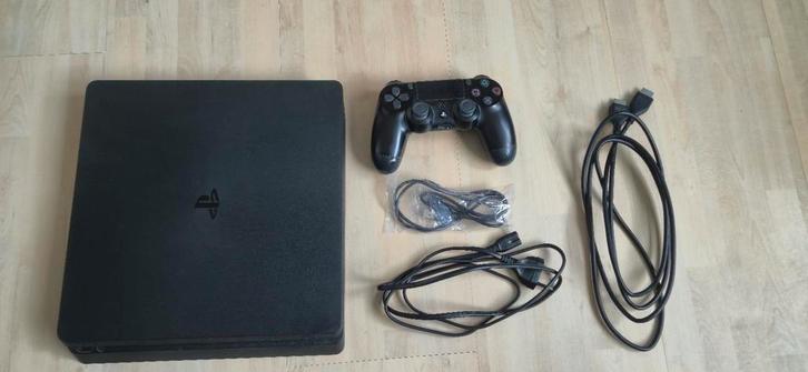 PS4 Slim 500 GB - 1 controller + Games, Spelcomputers en Games, Spelcomputers | Sony PlayStation 4, Gebruikt, Slim, Met 1 controller