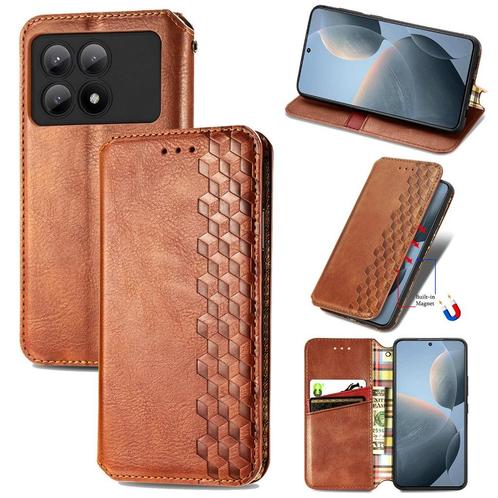 Luxe PU Lederen Wallet Case Set voor Poco X6 Pro _ Bruin, Telecommunicatie, Mobiele telefoons | Hoesjes en Frontjes | Overige merken