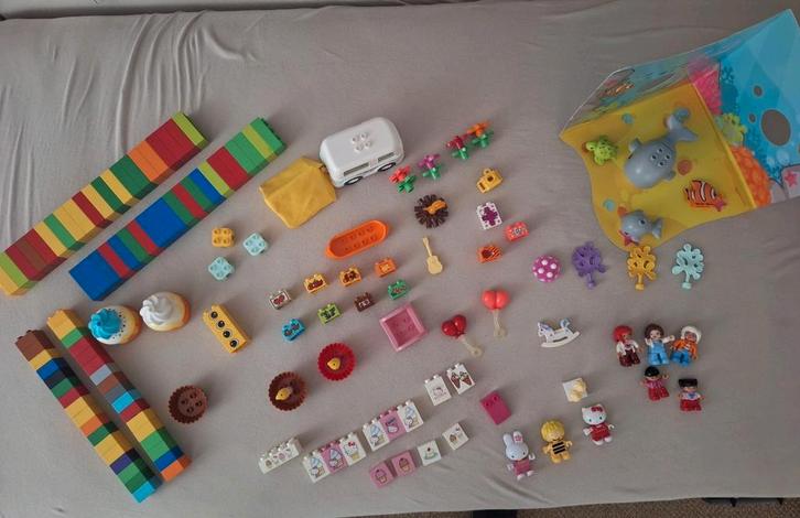 lego duplo grote set stenen, camper, zeedieren, hello kitty, Kinderen en Baby's, Speelgoed | Overig, Gebruikt, Jongen of Meisje
