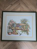 Ingelijste geborduurde merklap, Ophalen