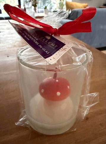 Paddenstoel Kaars in Glas - Nieuw! beschikbaar voor biedingen