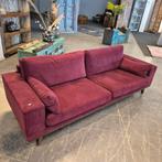 50% korting! Nieuwe bordeaux rode fluweelzachte bank, 75 tot 100 cm, Ophalen of Verzenden, Rechte bank, 200 tot 250 cm