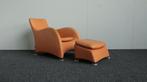 Montis Loge + hocker cognac leer Design fauteuil, Huis en Inrichting, Design, Gebruikt, Leer, Ophalen