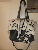 Chick on a Mission grote tas VINTAGE grijs leer koehuid flap, Verzenden, Zo goed als nieuw, Grijs, Shopper