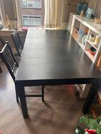 Bjursta Ikea zwarte uitschuifbare tafel, Ophalen, Gebruikt, 50 tot 100 cm, Vijf personen of meer
