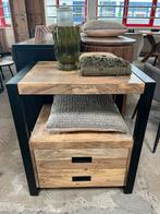 Magazijn leegverkoop ladekast Britt xxl mangohout metal zwar, Huis en Inrichting, Woonaccessoires | Overige, Nieuw, Ophalen of Verzenden