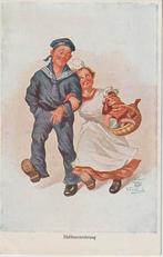 Getekend W. Fialkowska heldenverering/oud, Verzamelen, Ansichtkaarten | Themakaarten, Verzenden, 1920 tot 1940, Ongelopen, Overige thema's