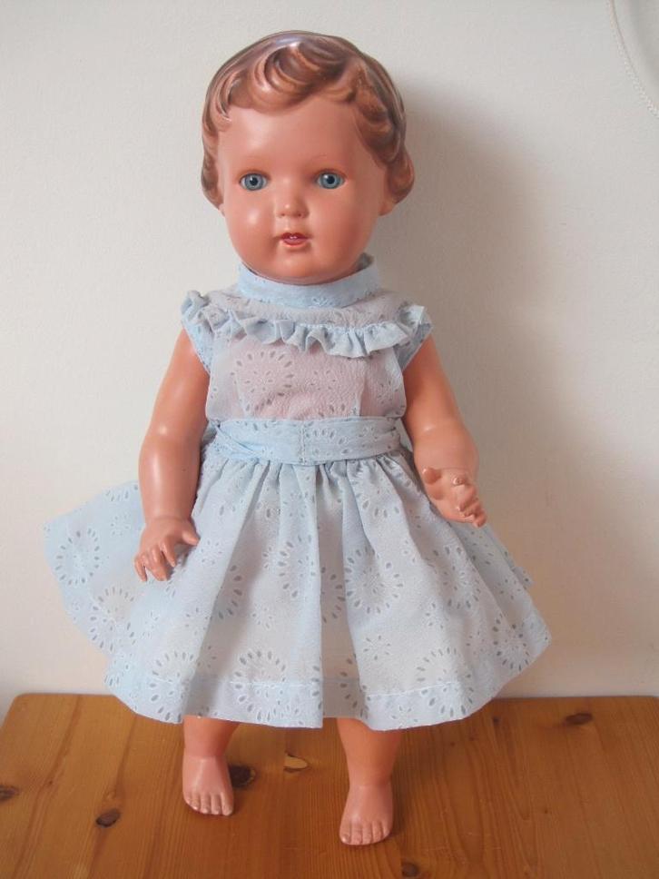 Fraaie antieke Schildpad pop Ursel gemerkt t44, Verzamelen, Poppen, Gebruikt, Pop, Ophalen of Verzenden