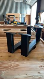 Salontafel onderstellen zwart staal, Ophalen, Zo goed als nieuw, Rond, 50 tot 100 cm
