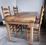 Eetkamer tafel massief eiken plus 4 stoelen, Huis en Inrichting, Complete eetkamers, Ophalen, Gebruikt, Oisterwijk, 4 tot 6 stoelen