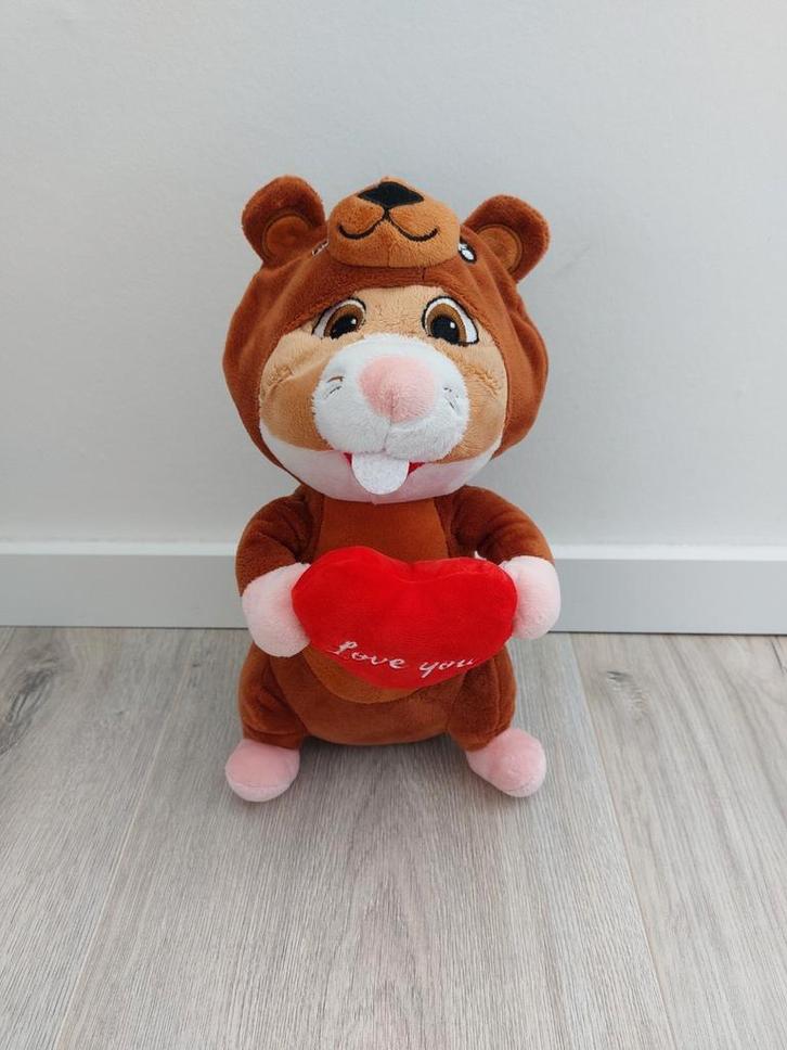 Knuffel hamster AH Albert Heijn love you beer valentijn L291, Kinderen en Baby's, Speelgoed | Knuffels en Pluche, Zo goed als nieuw