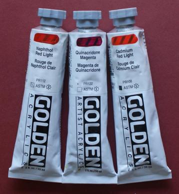 Golden Heavy Body Acrylverf, set van 3 tubes 59 ml. beschikbaar voor biedingen
