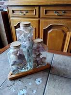 vazen met schelpen, Ophalen of Verzenden, Gebruikt, Overige kleuren, Glas