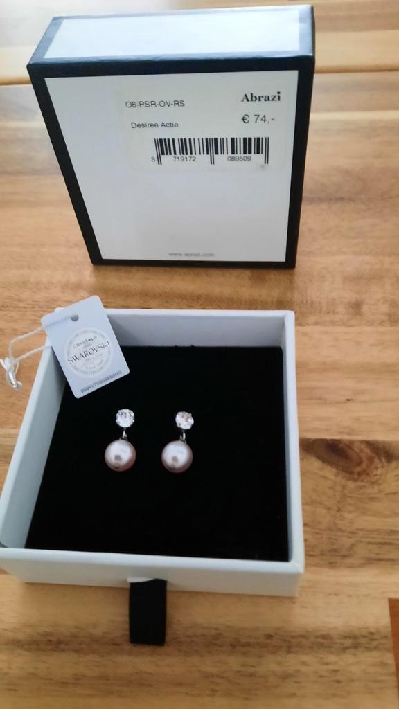 Abrazi Oorbelletjes Babyroze - Swarovski Kristal, Sieraden, Tassen en Uiterlijk, Oorbellen, Nieuw, Knopjes of Stekers, Glas, Roze