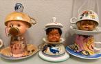 Unieke theekopjes met vintage poppenhoofden, Antiek en Kunst, Ophalen of Verzenden