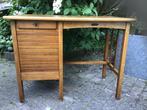 Vintage (kinder) bureau eiken, jaren ‘50, roldeur, Ophalen, Zo goed als nieuw, Bureau