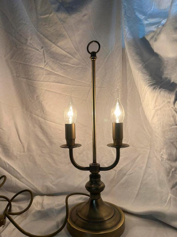 Exclusieve Evergreen Tafellamp | Klassiek Brons/Messing |, Antiek en Kunst, Antiek | Lampen, Ophalen of Verzenden