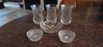 3 x borrelglas 3 x kristallen zoutvaatjes, Antiek en Kunst, Ophalen of Verzenden