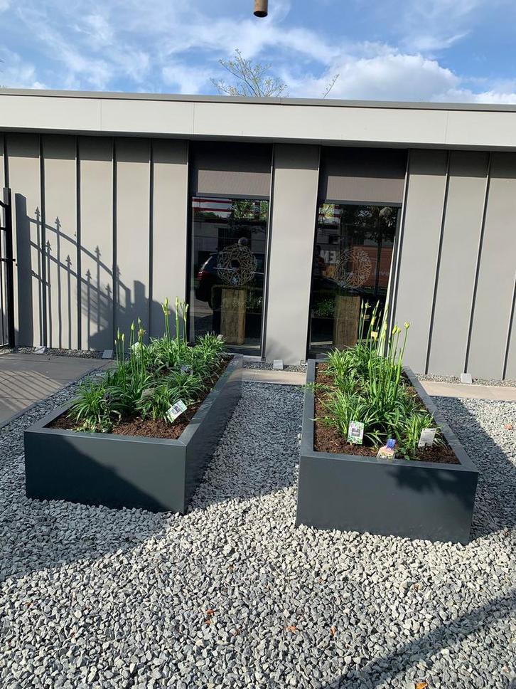 Plantenbakken vierkant en rechthoekig in elke maat, Tuin en Terras, Bloembakken en Plantenbakken, Nieuw, Metaal, 30 tot 60 cm