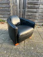 Zwarte Leren Aviator Fauteuil, Huis en Inrichting, Fauteuils, Ophalen of Verzenden, Gebruikt, Leer, 75 tot 100 cm