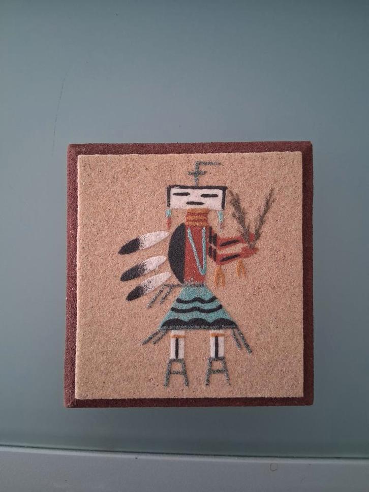 Zandkunstwerk Native American, Antiek en Kunst, Kunst | Niet-Westerse kunst, Ophalen of Verzenden
