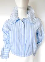 SANDRO GESTREEPTE BLOUSE RUCHES, MAAT 36 (NEW €195)️️️💙💙💙, Ophalen of Verzenden, Zo goed als nieuw, Maat 36 (S), Overige kleuren