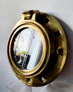 Patrijspoort spiegel 1920-1930 brons spiegelglas, Antiek en Kunst, Antiek | Spiegels, Ophalen of Verzenden