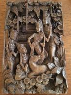 Antiek Balinees muurpaneel, Antiek en Kunst, Kunst | Beelden en Houtsnijwerken, Ophalen of Verzenden