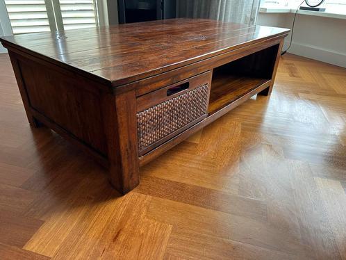 Henders en Hazel Salontafel met opbergmand + bijzettafel evt, Huis en Inrichting, Tafels | Salontafels, Gebruikt, Minder dan 50 cm