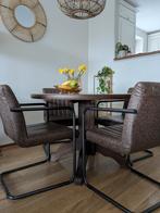 Ronde tafel met 4 stoelen, Huis en Inrichting, Complete eetkamers, Gebruikt, Ophalen