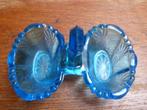 Art deco persglazen peper en zout houder, blauw, Antiek en Kunst, Ophalen of Verzenden