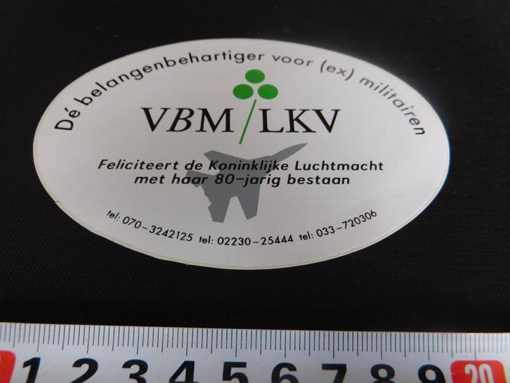 sticker Leger VBM / LKV Dé belangenbehartiger voor militaire, Verzamelen, Stickers, Zo goed als nieuw, Bedrijf of Vereniging, Ophalen