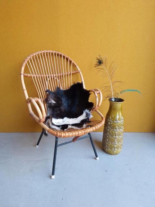 Rotan vintage stoeltje, jaren vijftig, Noordwolde, Rohe, Huis en Inrichting, Fauteuils, Gebruikt, Minder dan 50 cm, Minder dan 75 cm