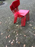 vintage stapelbare schoolstoelen, Ophalen, Gebruikt, Rood, Vier