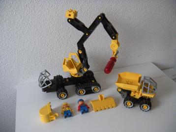 Duplo Toolo set met kraanwagen op rupsbanden + kiepwagen beschikbaar voor biedingen