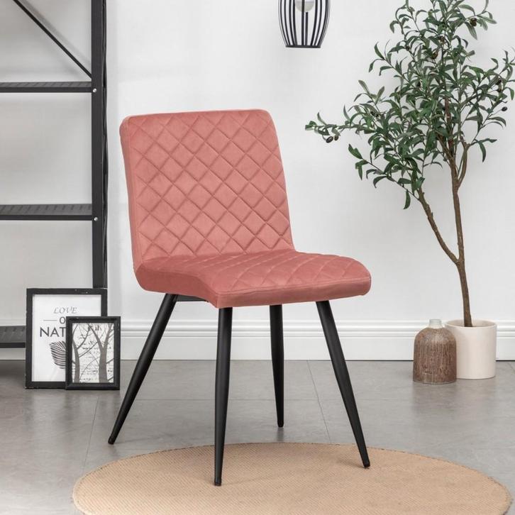 Eetkamerstoelen - Set van 5 Bastion-Rose, Huis en Inrichting, Stoelen, Nieuw, Vijf, Zes of meer stoelen, Kunststof, Metaal, Rood