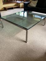 Designer salontafel van BLAUW– glas & RVS – nieuwprijs €2000, Ophalen, Designer tafel, Vierkant, Minder dan 50 cm