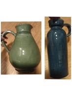 2 grote vazen van VT Wonen, Huis en Inrichting, Ophalen, Blauw, Minder dan 50 cm, Glas