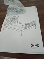 Wit stalen bedrame incl middenbalk 140200m, Huis en Inrichting, Slaapkamer | Bedden, Ophalen, Wit, Romantisch, Tweepersoons