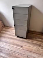 Archief ladenkast metaal grijs op wielen, afsluitbaar, Ophalen, Minder dan 50 cm, Gebruikt, Minder dan 100 cm