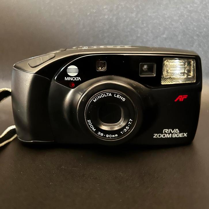Minolta Riva Zoom 90 EX – Compacte analoge camera, Audio, Tv en Foto, Fotocamera's Analoog, Zo goed als nieuw, Compact, Minolta